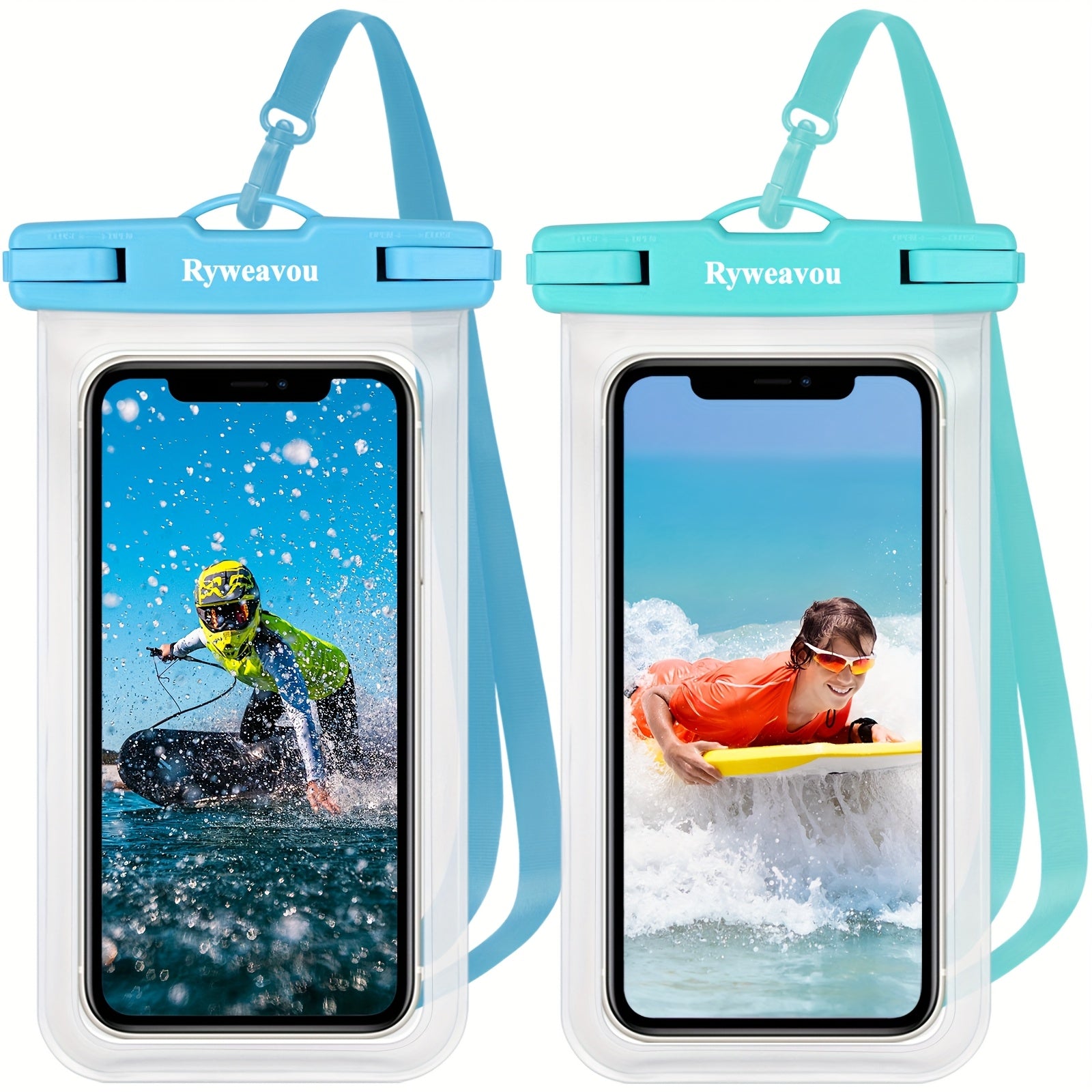 [PVC Dry Bags] 2 Pack 7 Inch Phone | For iPhone16Pro 15 14 13 12 11 Pro Max XS Plus for galaxy Phone, PVC Dry Bags for Diving, Swimming, Snorkeling and Beach Adventures