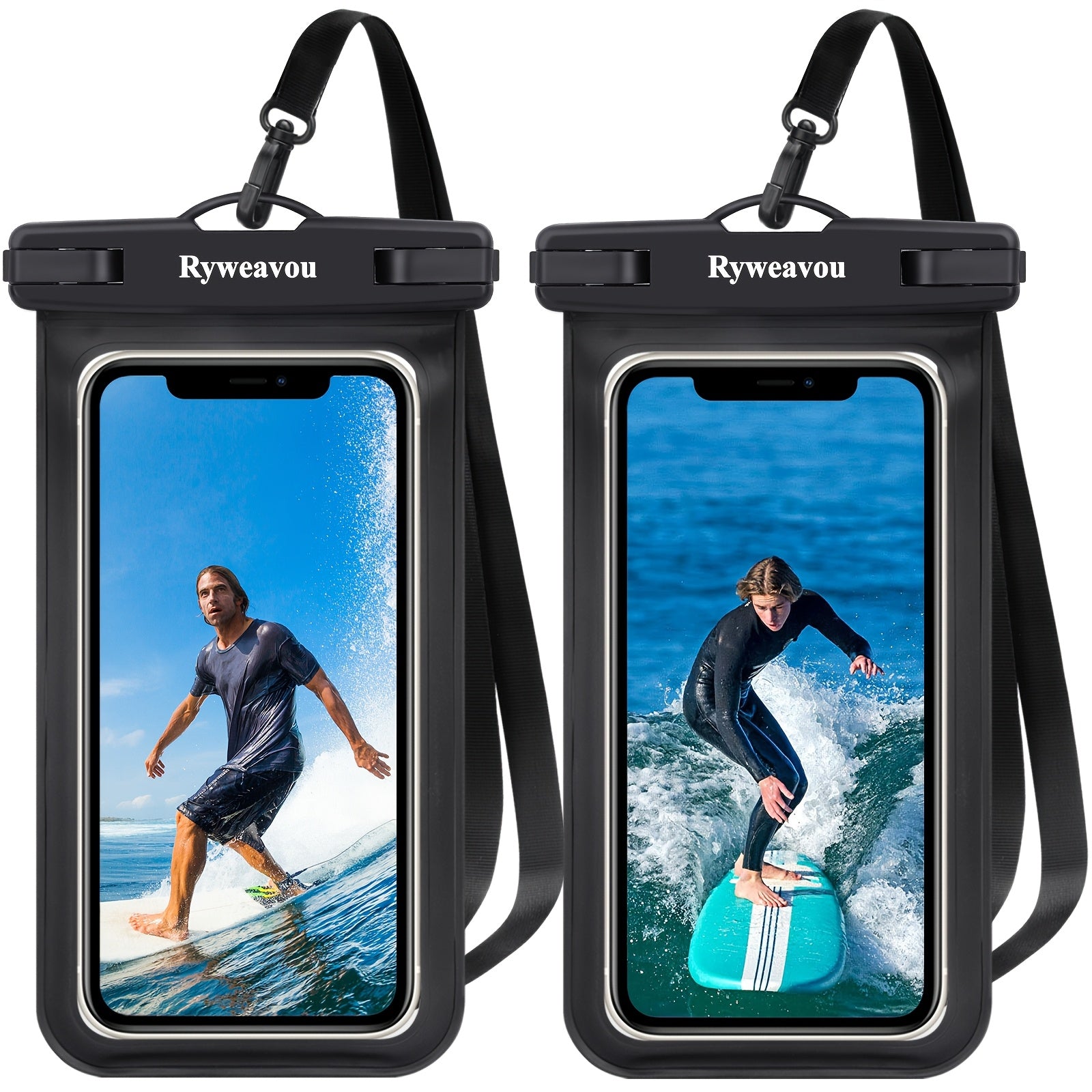 [PVC Dry Bags] 2 Pack 7 Inch Phone | For iPhone16Pro 15 14 13 12 11 Pro Max XS Plus for galaxy Phone, PVC Dry Bags for Diving, Swimming, Snorkeling and Beach Adventures