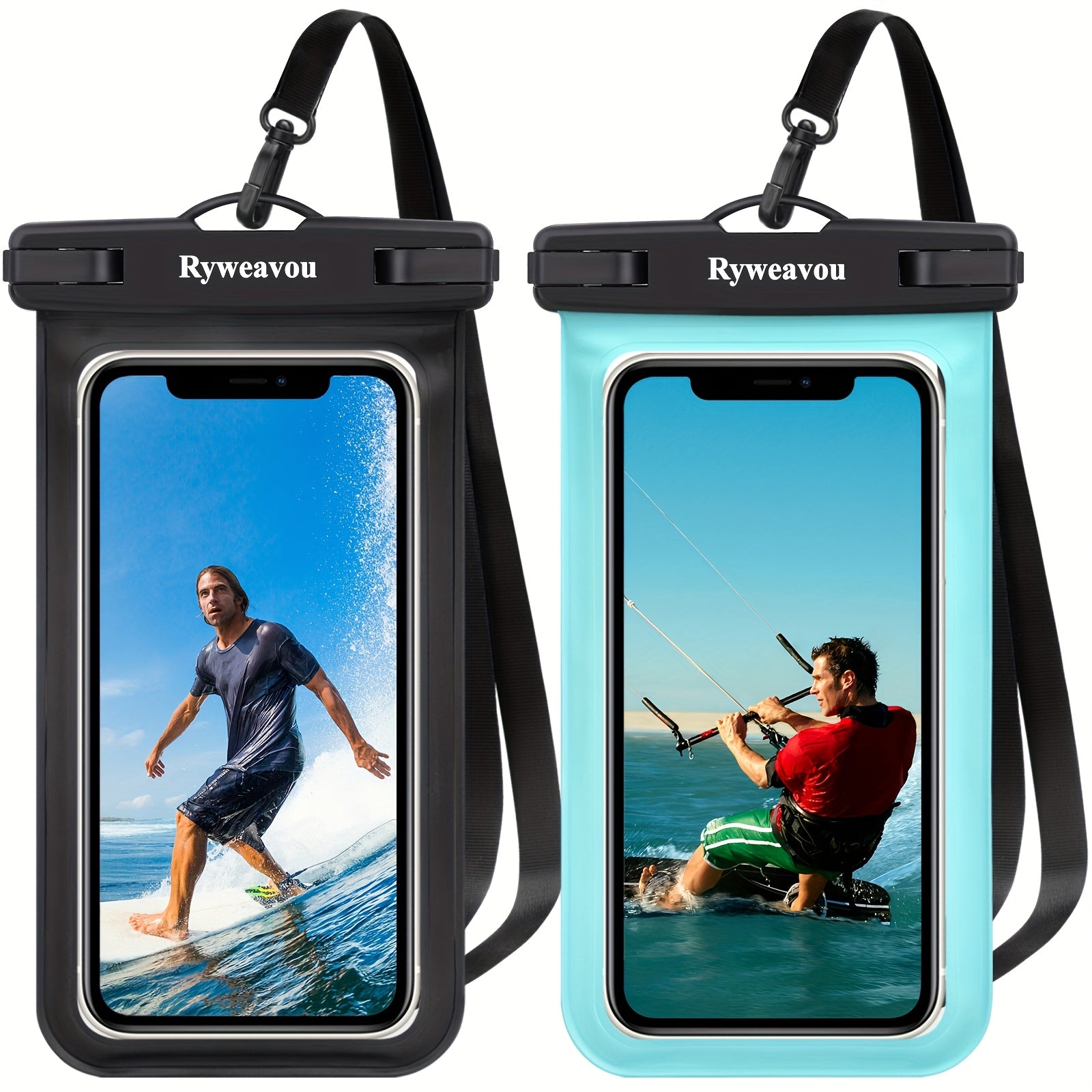 [PVC Dry Bags] 2 Pack 7 Inch Phone | For iPhone16Pro 15 14 13 12 11 Pro Max XS Plus for galaxy Phone, PVC Dry Bags for Diving, Swimming, Snorkeling and Beach Adventures