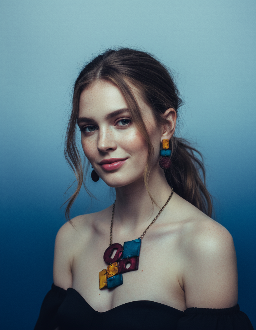 Long Geometric Drop Dangles Handmade-1